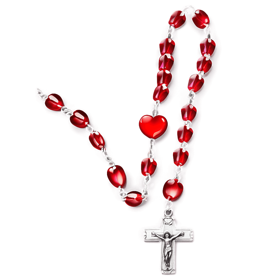 Heart Shaped Rosary PNG 05252024