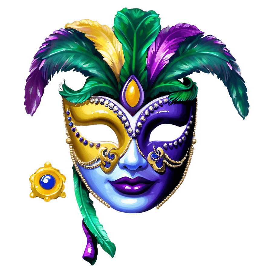 Colorful Mardi Gras Mask PNG ols87
