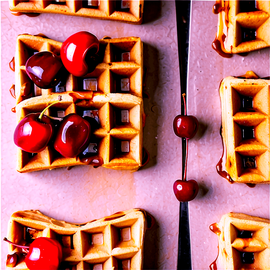 Cherry Almond Waffles PNG thn82