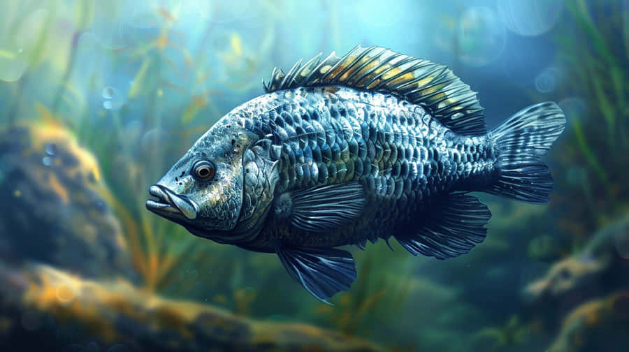 Tilapia schwimmt unter Wasser