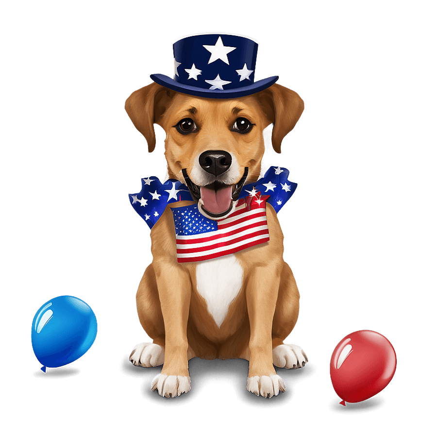 Happy Memorial Day Patriotic Dog PNG 06242024