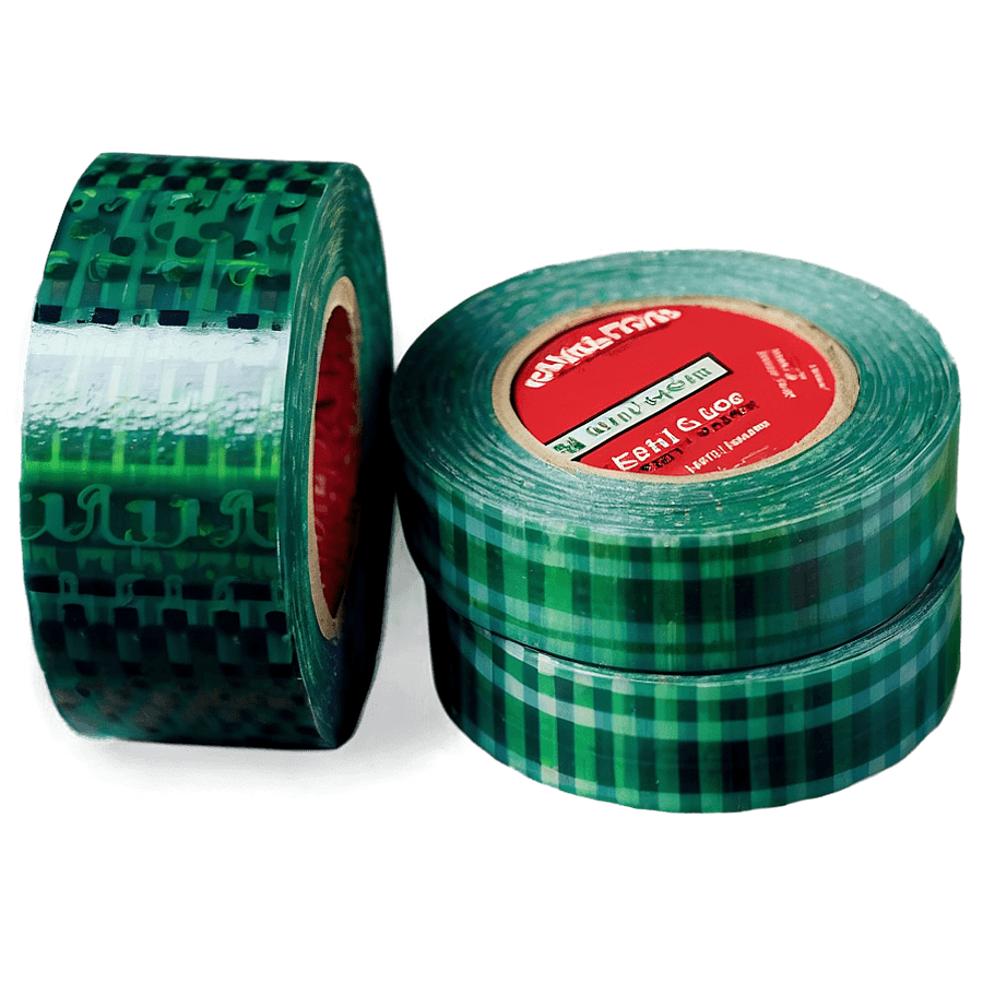 Patterned Green Tape PNG 06282024