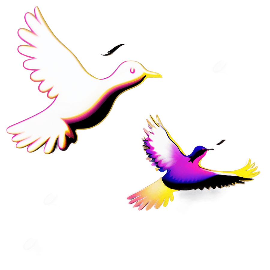 Abstract Doves Design PNG 84
