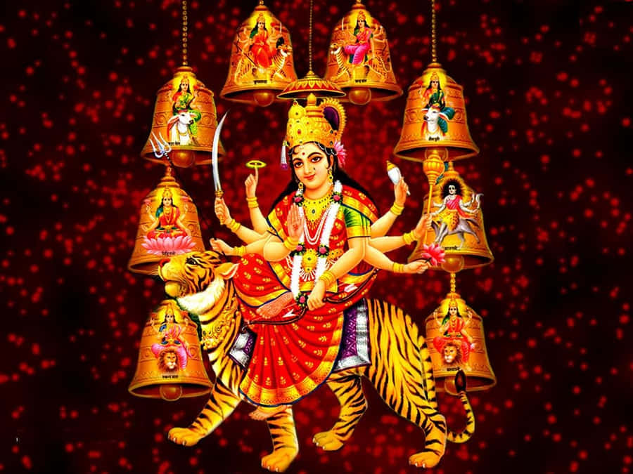 Goddess_ Ambe_ Maa_ Flerarmet_ Form