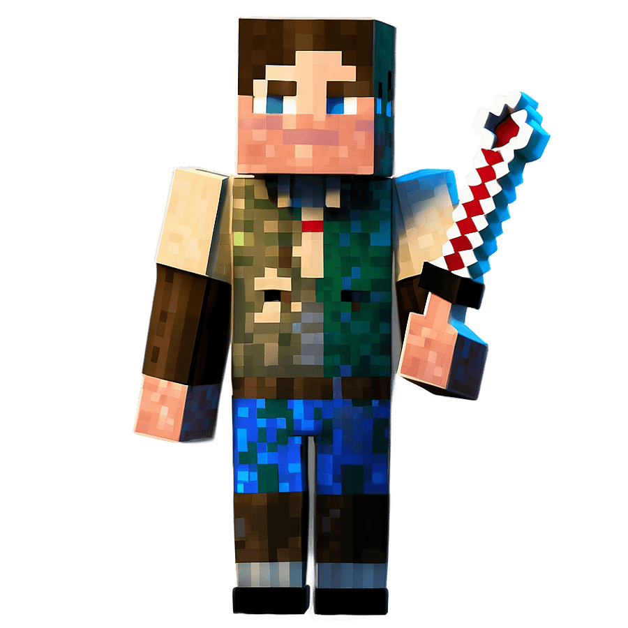 Steve with Villager Minecraft PNG xxm
