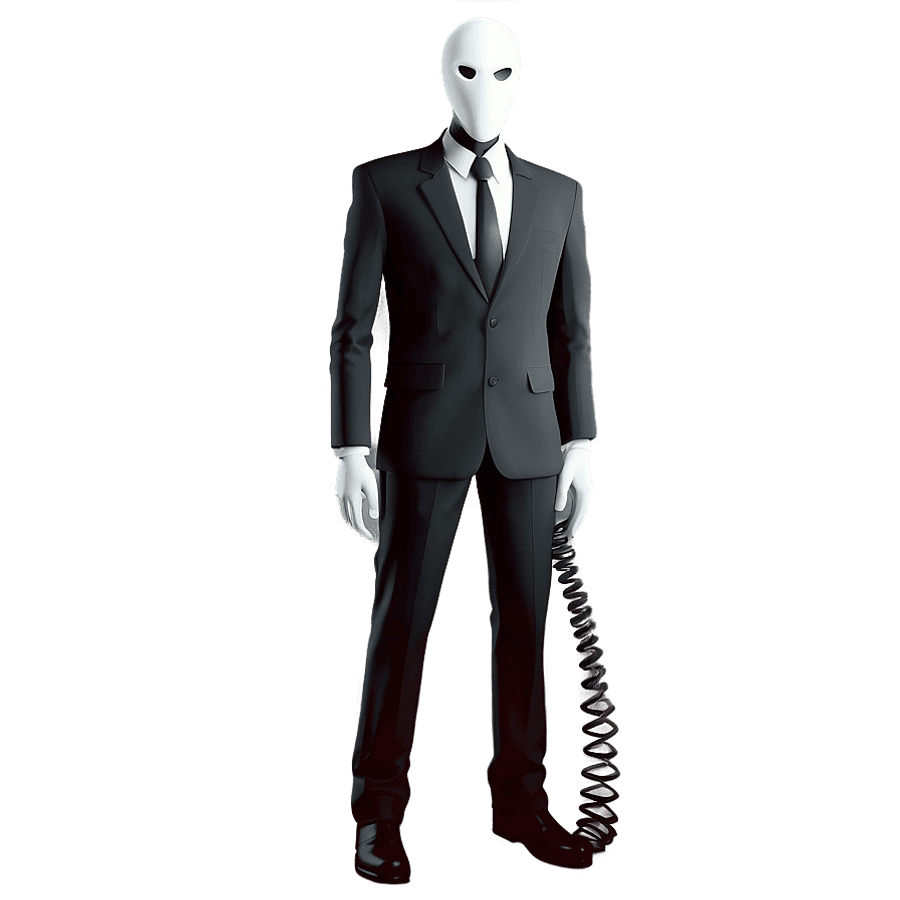Slenderman in Black and White PNG 05252024
