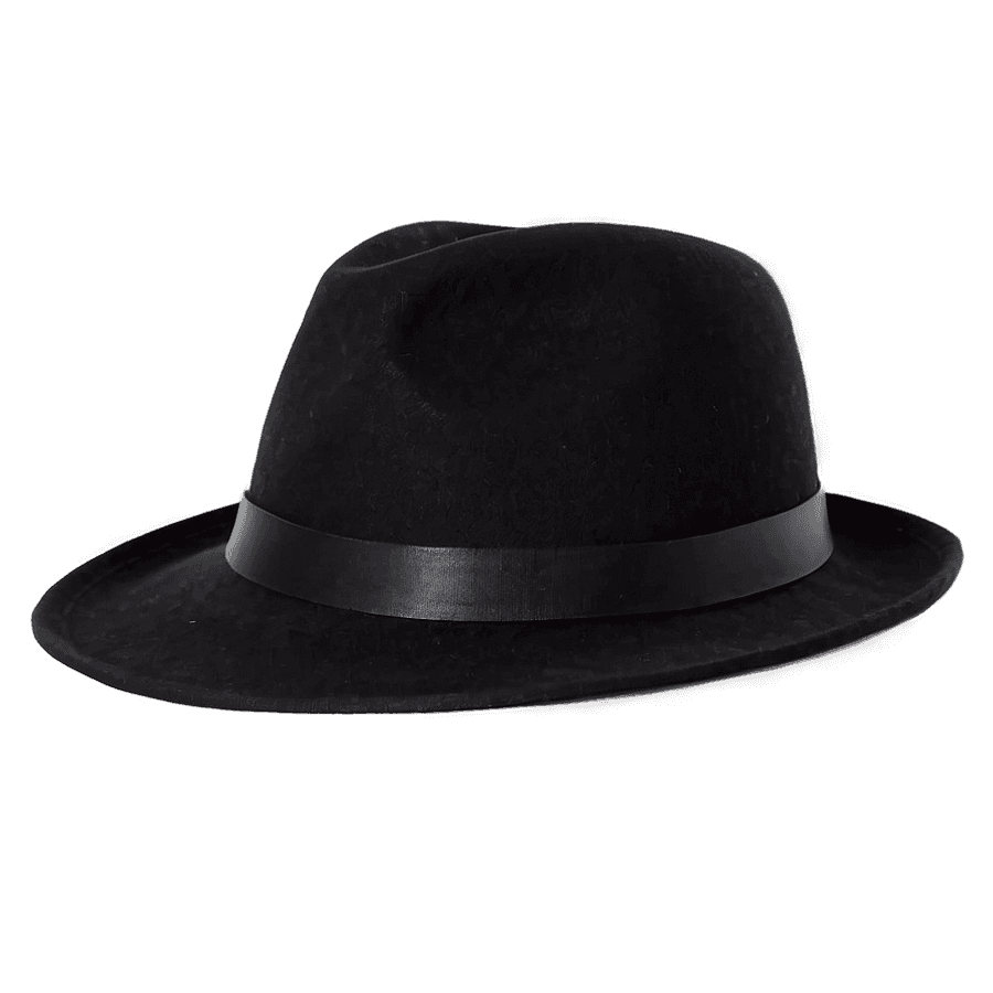 Trendy Black Hat PNG nob