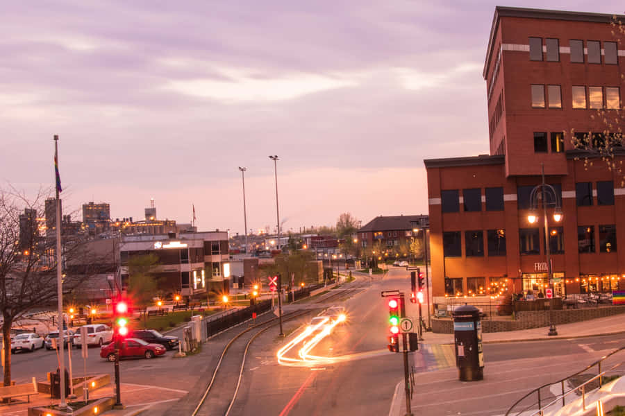 Trois Rivieres Bylandskab Ved Skumring