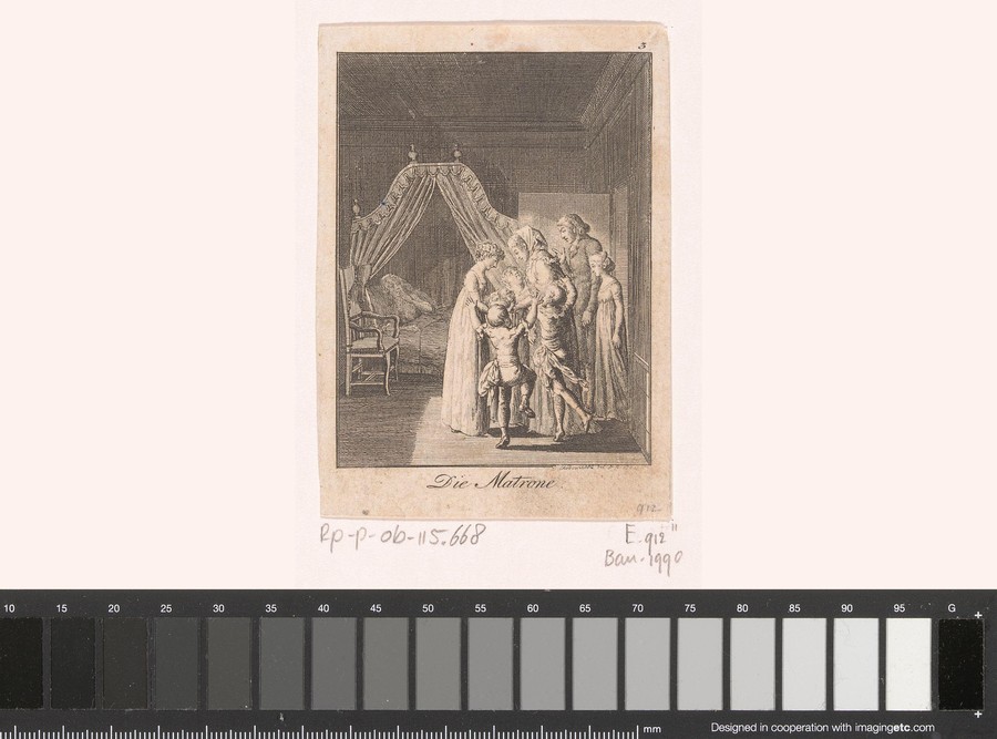 Dame als grootmoeder by Daniel Nikolaus Chodowiecki, created 1799, in paper; etching. Download this artwork as a high-resolution wallpaper for desktop, tablet, 