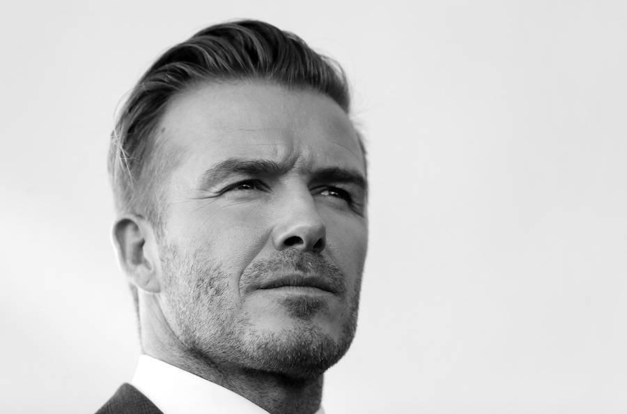 Download Dapper David Beckham B&w Wallpaper | Wallpapers.com