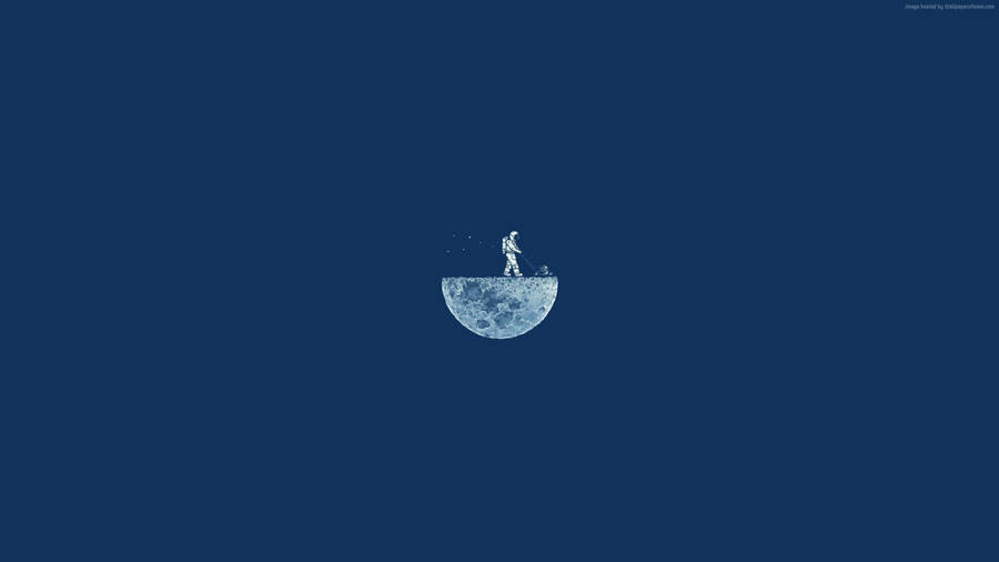 Download Dark Blue Aesthetic Quarter Moon Wallpaper | Wallpapers.com