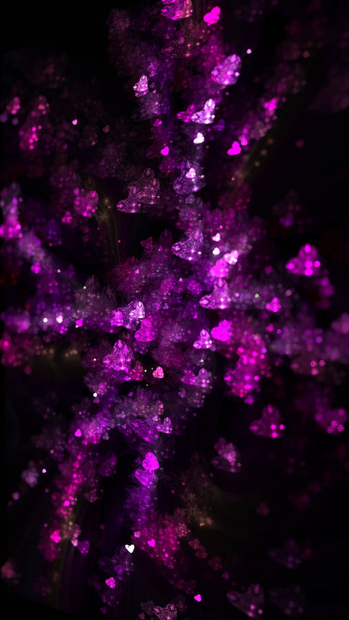 Download Dark Purple Hearts And Glitters Wallpaper | Wallpapers.com