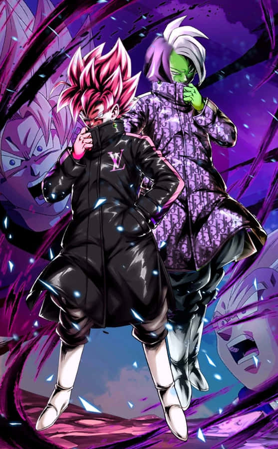 Arte Fan di Goku e Zamasu in Stile Gangster