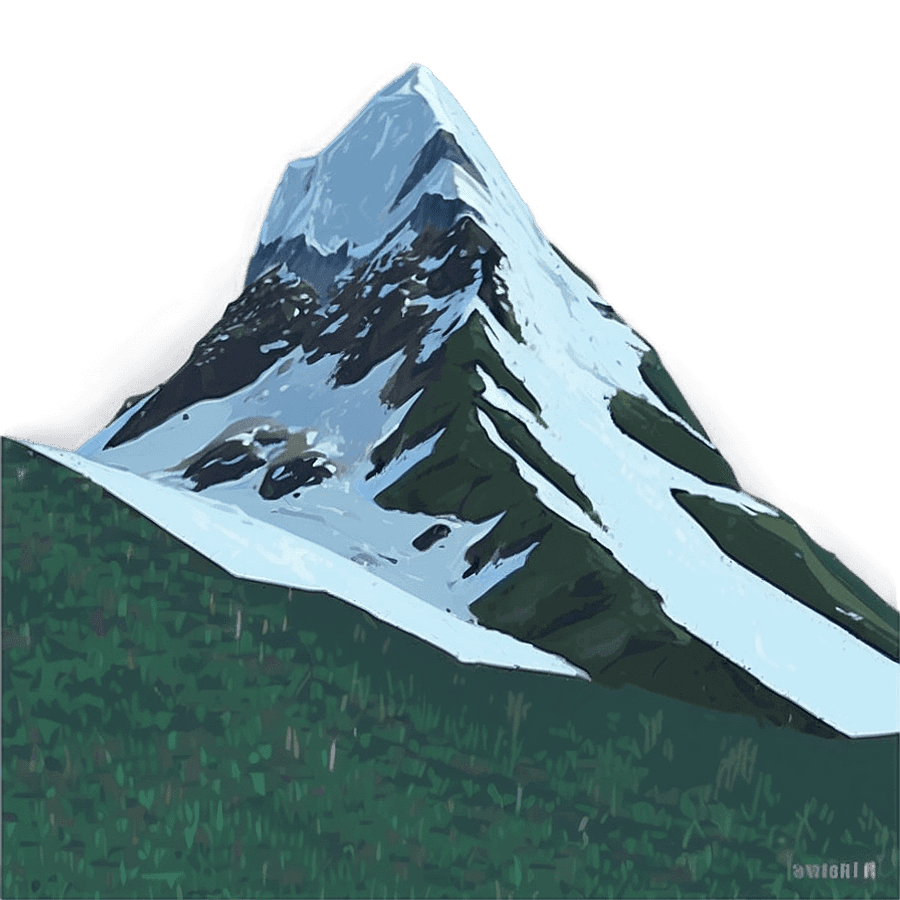 Snow Mountain Under Stars PNG 16