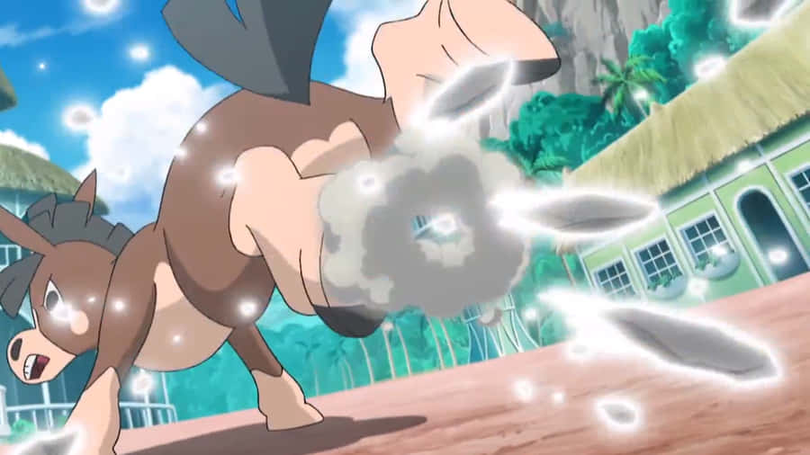 Umcasco de Mudbray galopa através da savana