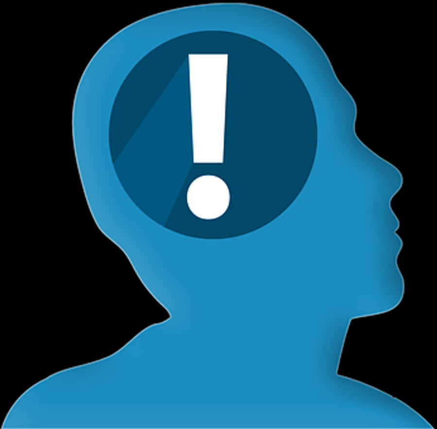 Exclamation Head Silhouette Icon