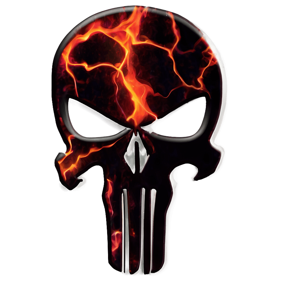 The Punisher Fiery Skull PNG ith33