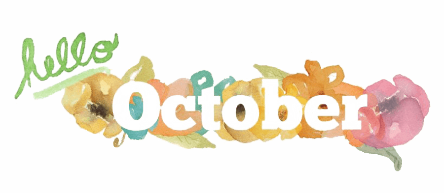 Hello October Watercolor Floral Design