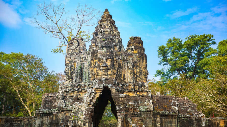 A Smaller Tower Of The Bayon Temple
