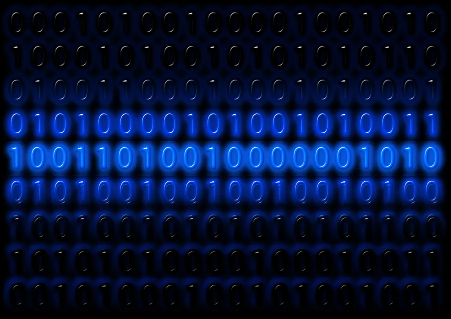 Blue Binary Code Computer Lock Screen