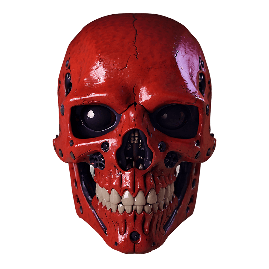 Cyberpunk Red Skull PNG wax
