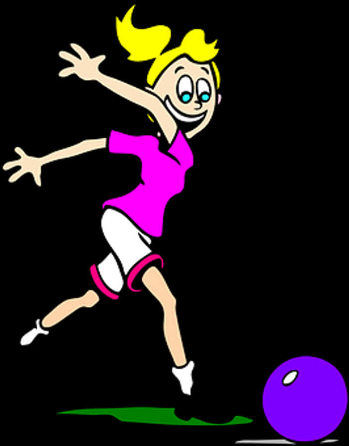 Animated Soccer Player Girl Dribbling Ball