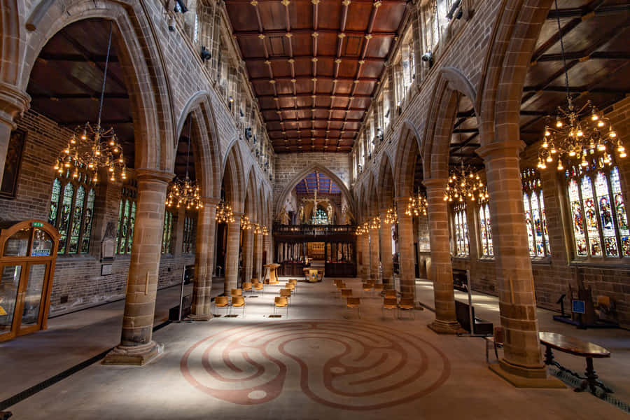 Gothic Arkitektur Kirke Interiør