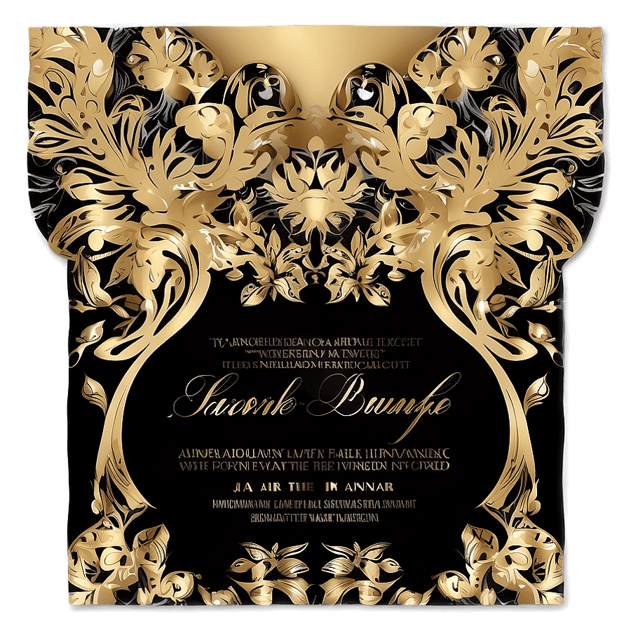 Gold Foil Wedding Invitation PNG pbl