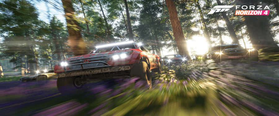 3440x1440pFrühlings-Gameplay Hintergrundbild für Forza Horizon 4