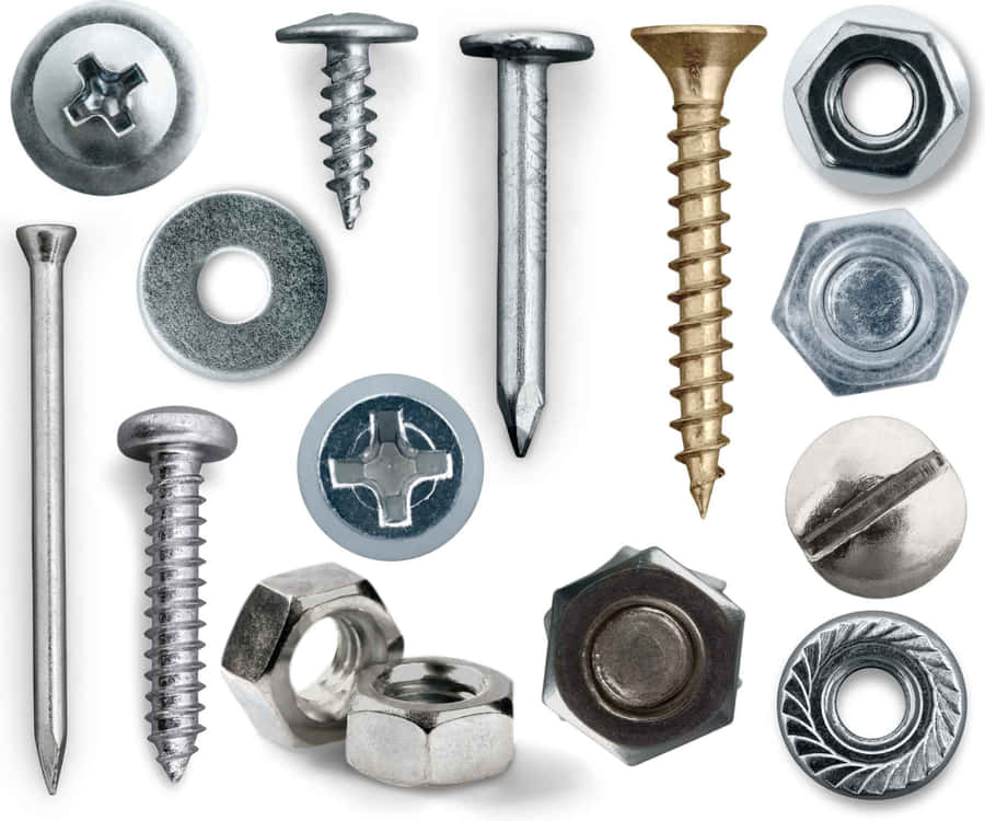 SchraubenBolzen Metall Befestigungsmittel Bild.