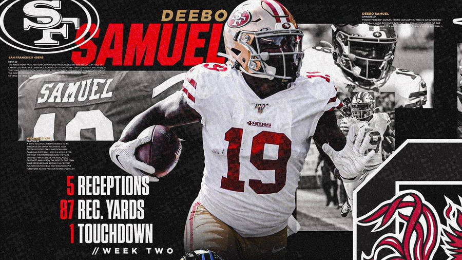 Download Deebo Samuel Football Infographic Wallpaper