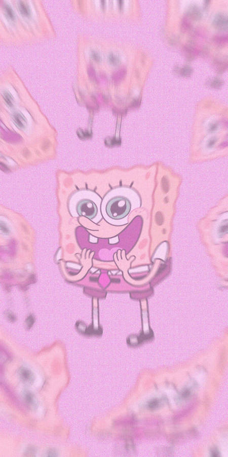 Download Delighted Spongebob On Cute And Pink Backdrop Wallpaper ...