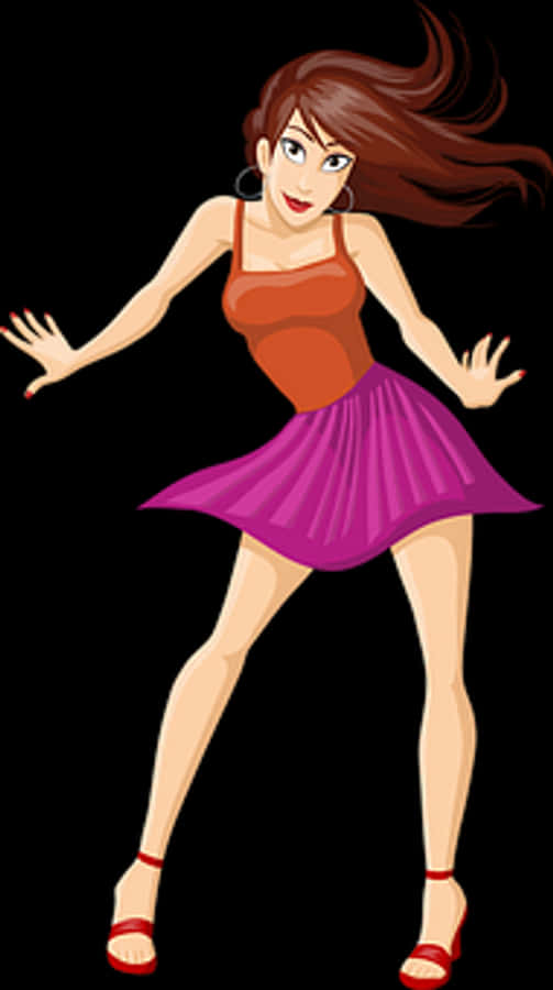 Animated Dancing Girl Illustration