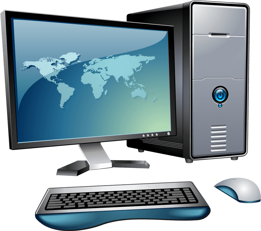 Desktop Computer Setup Vector