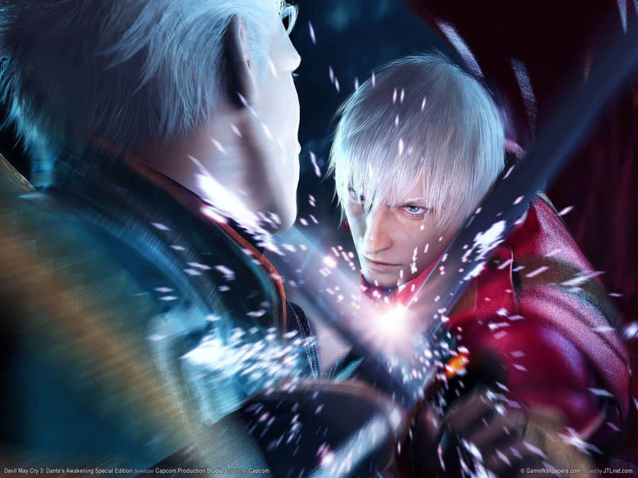 Download Devil May Cry Dante And Vergil Faceoff Wallpaper Wallpapers Com