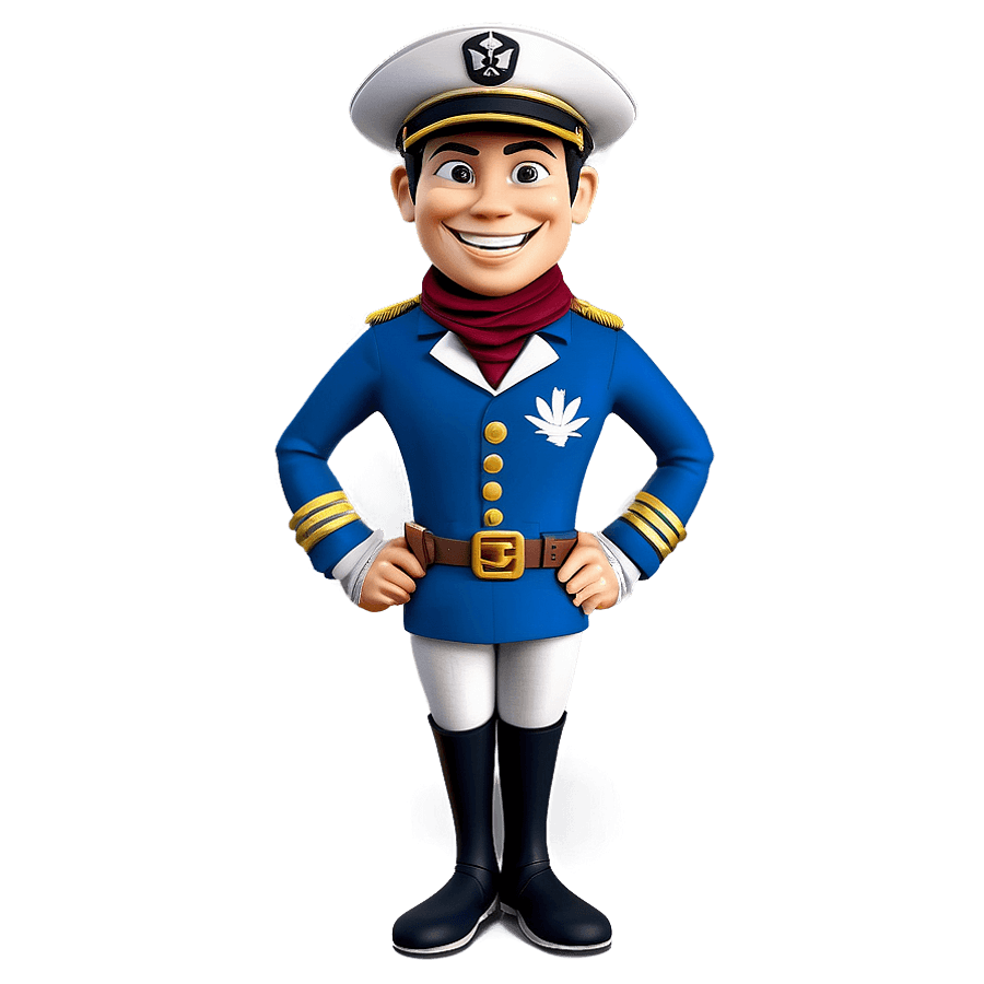 Smiling Captain Mascot PNG rpf