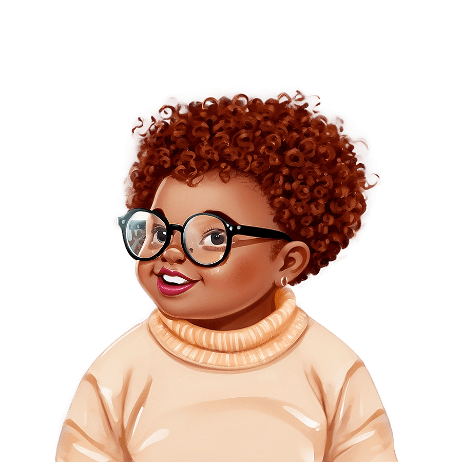 Baddie Hair with Glasses PNG 05262024