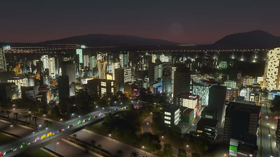 Twilight Stadt Skyline
