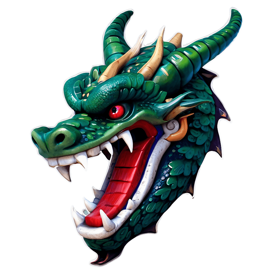 Chinese Dragon Head Close-Up PNG clc4