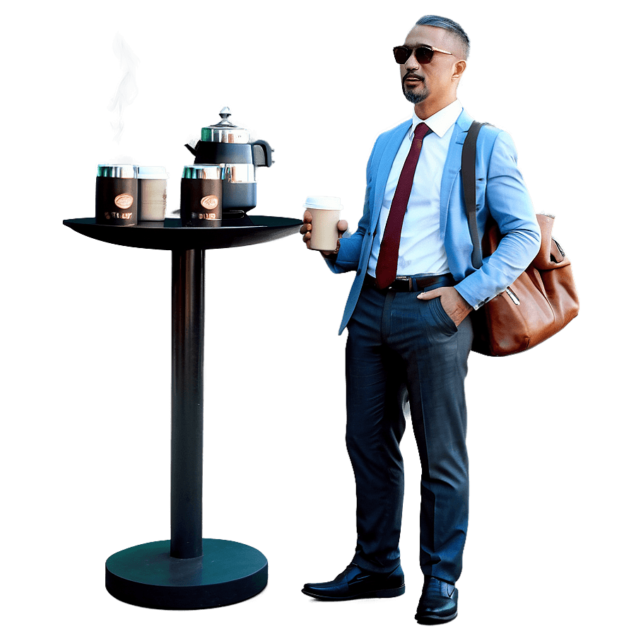 Business Man with Coffee PNG 05262024