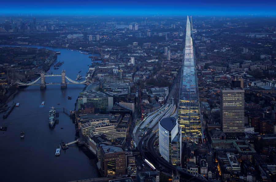 Utsiktöver London och The Shard från ovanstående