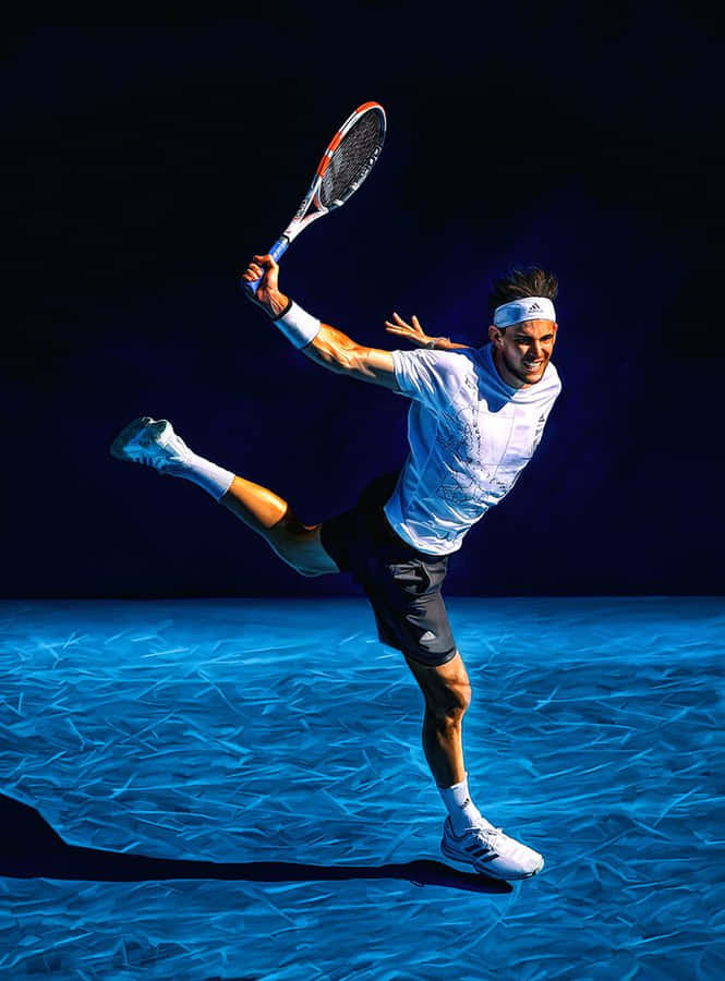 Tennis Spiller Handling På Blåbane