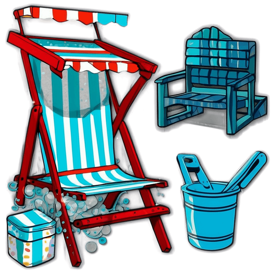 Beach Chair and Seafoam PNG kaq51