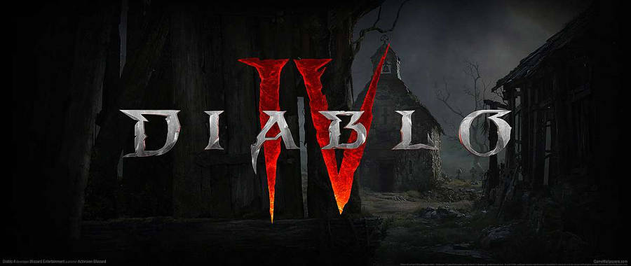 Download Diablo 4 Church View Logo Wallpaper | Wallpapers.com