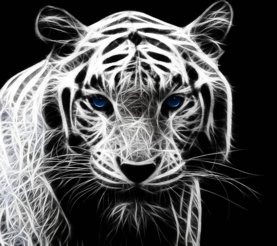 Download Digital Artwork Of Black Tiger Wallpaper | Wallpapers.com