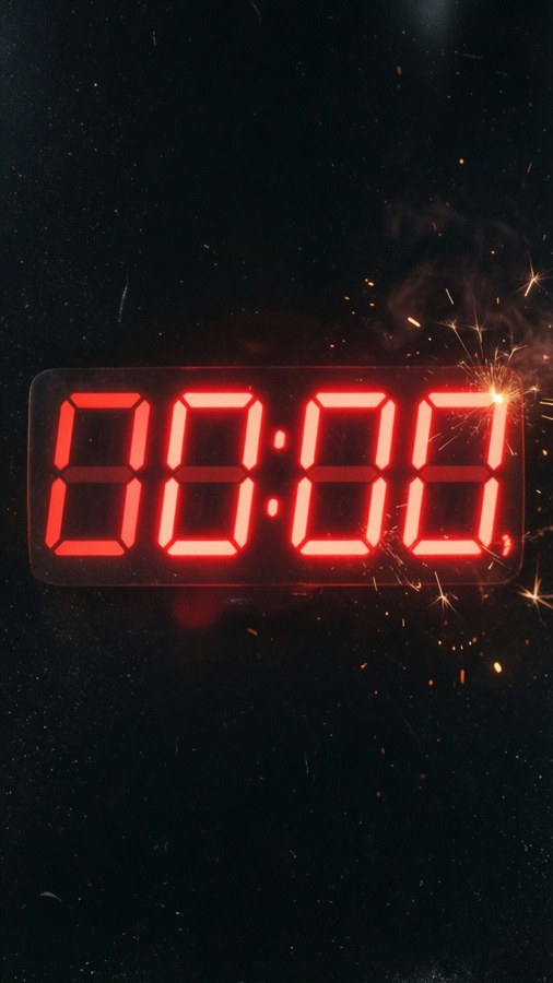 Y2K wallpaper of a digital clock at midnight 00:00.
