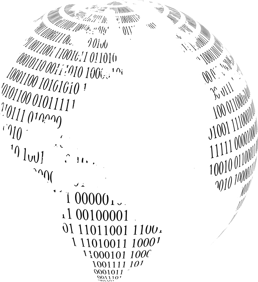 Digital World Binary Code Globe