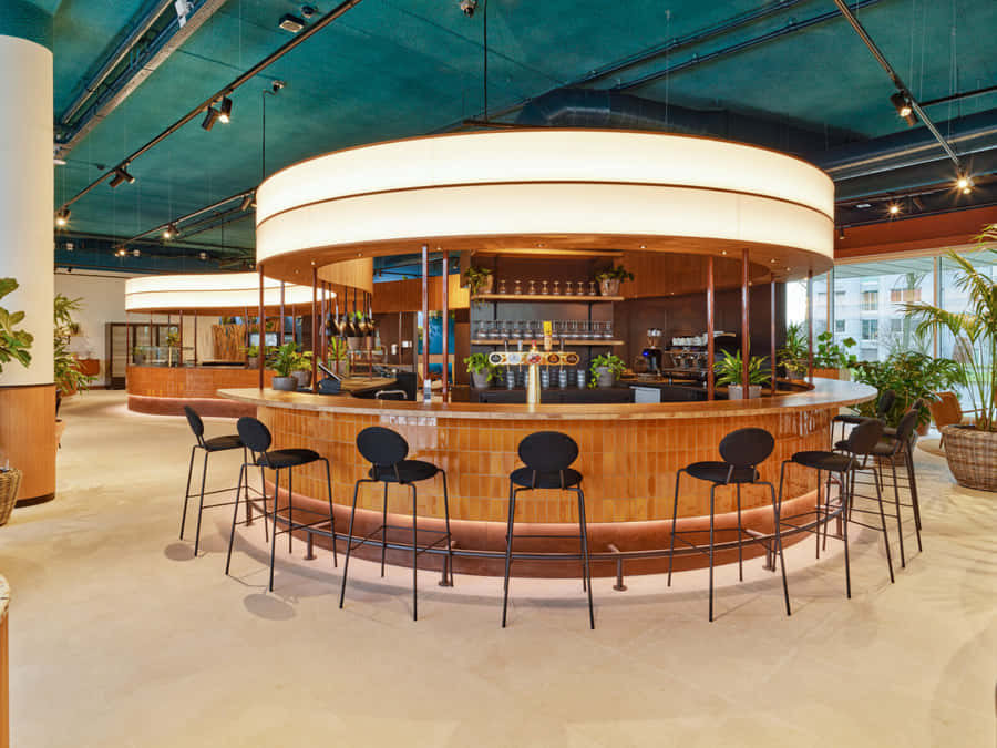 Design de Interior de Bar Circular Moderno