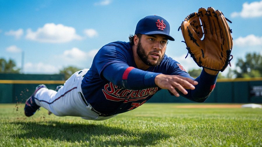 Lindor makes an incredible diving catch.