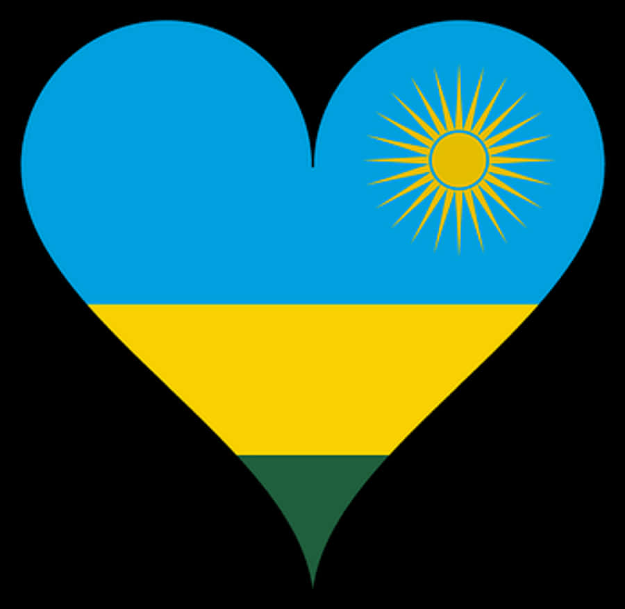 Patriotic Heartwith Rwandan Flag